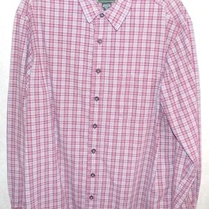 Eddie Bauer Tall XL Red Plaid Collared Shirt